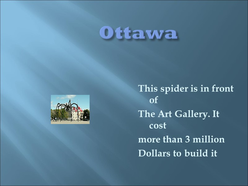 Ottawa This spider is in front of The Art Gallery. It cost more than